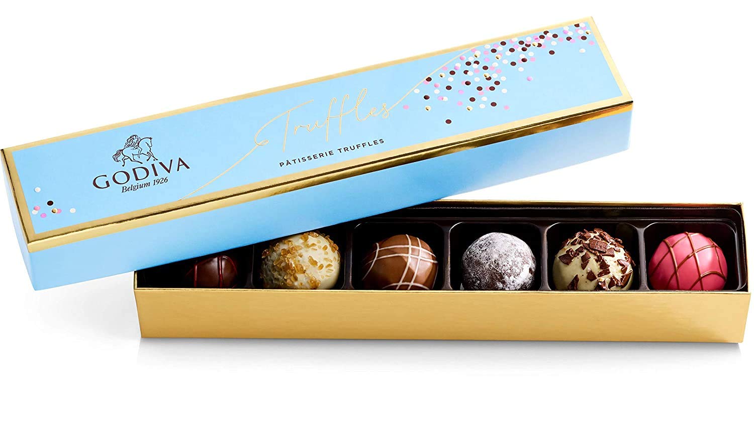 Godiva Chocolatier Patisserie Dessert Truffle Flight Assorted Chocolate Gift Box. 6 pc.