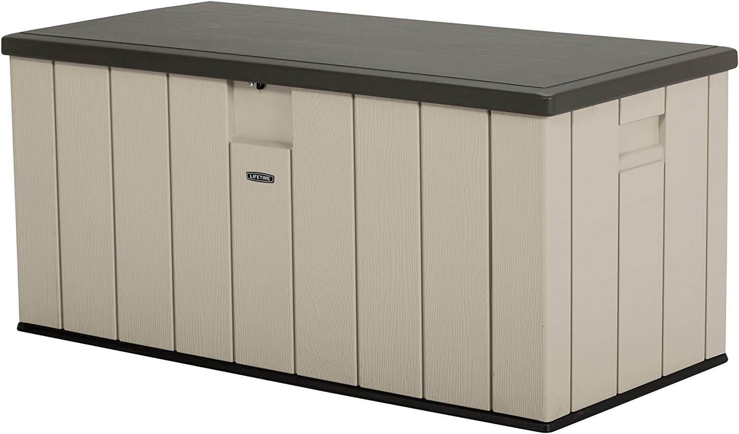 Lifetime 60254 Heavy-Duty Outdoor Storage Deck Box. 150 Gallon. Desert Sand/Brown