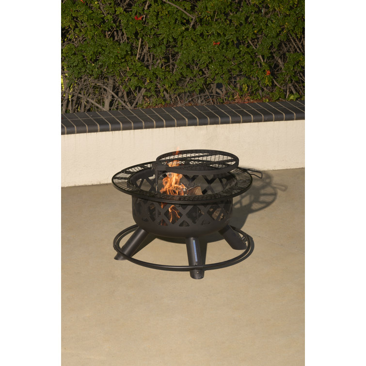 Knutson 24.4” H x 32.5” W Steel Wood Burning Outdoor Fire Pit