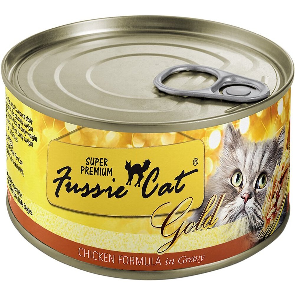 Fussie Cat Super Premium Chicken Formula in Gravy Grain-Free Canned Cat Food -  5.5-oz can. case of 24