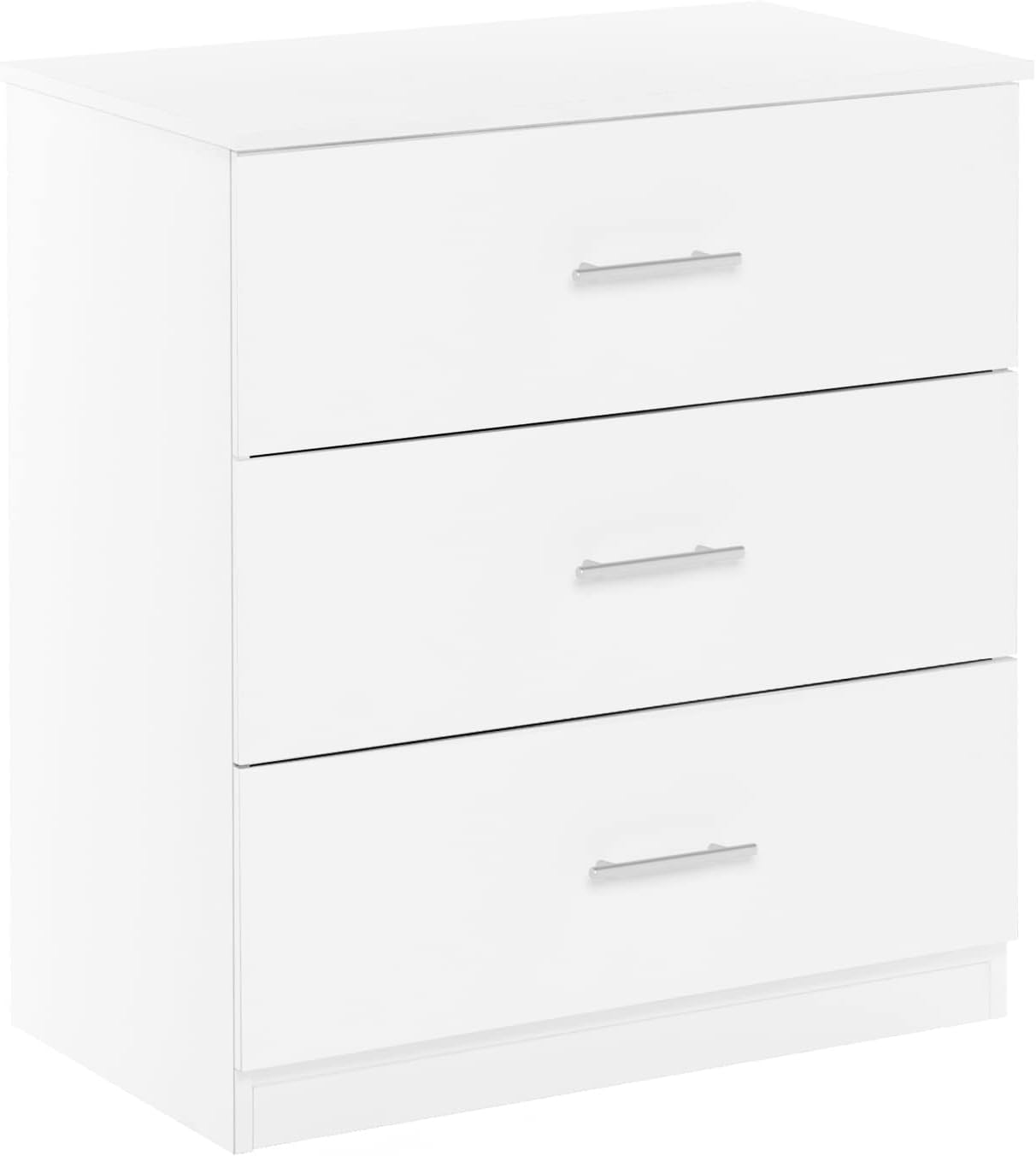 Furinno Tidur Simple Design Dresser. 3-Drawer Handle. Solid White