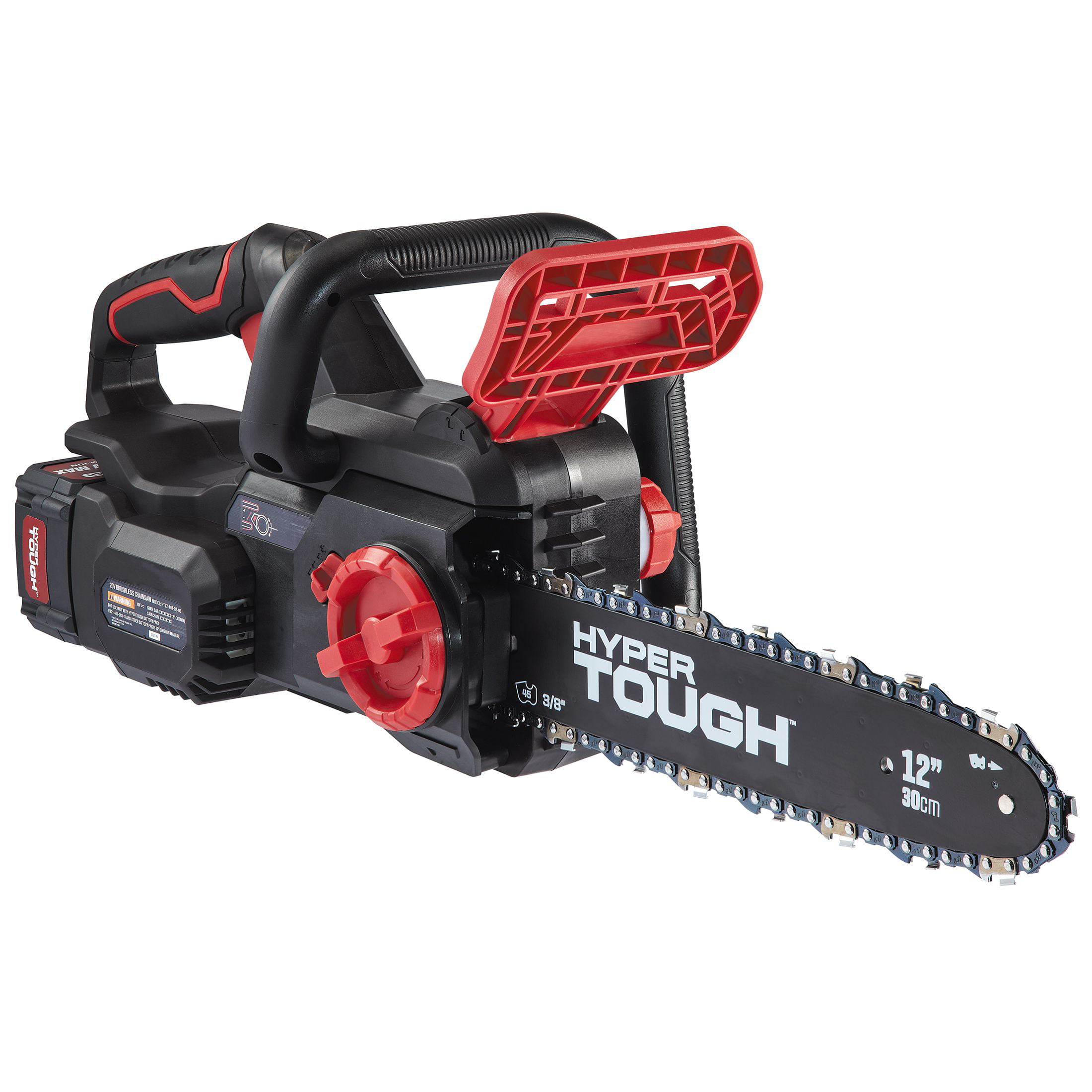 Hyper Tough 20V 4.0Ah Battery Powered 12″ Brushless Chainsaw. HT22-401-03-03