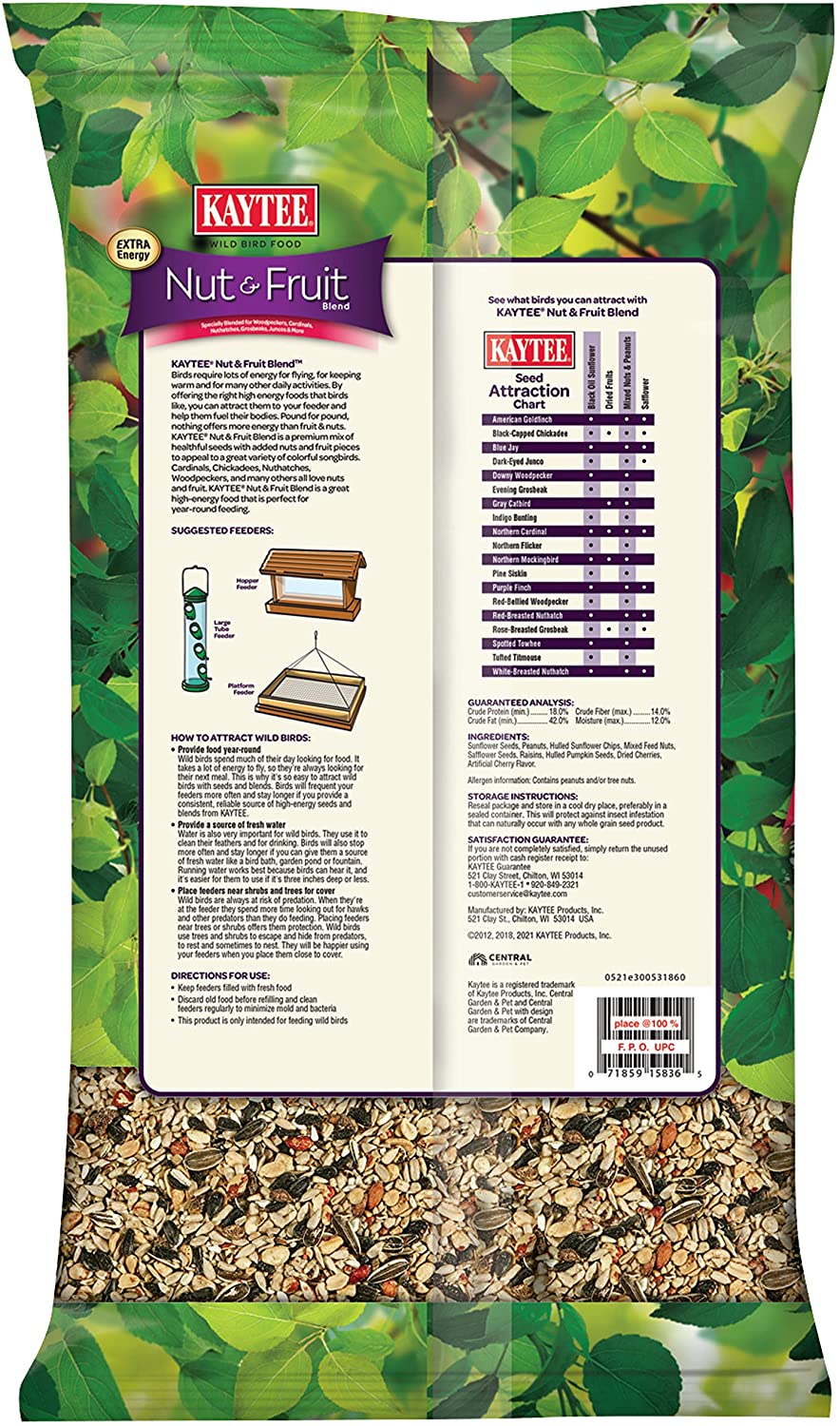 Kaytee Wild Bird Food Nut & Fruit Blend. 10 Pounds