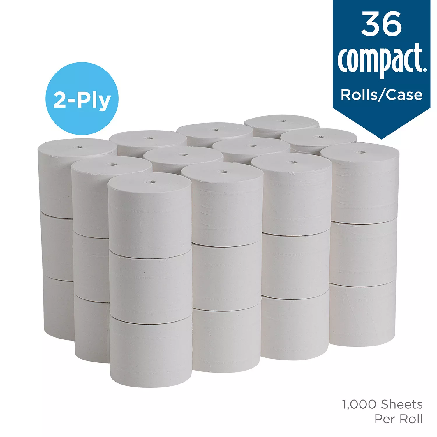 Georgia Pacific Professional Compact Coreless Bathroom Tissue. Septic Safe. 2-Ply. White (1000 sheets/roll. 36 rolls)