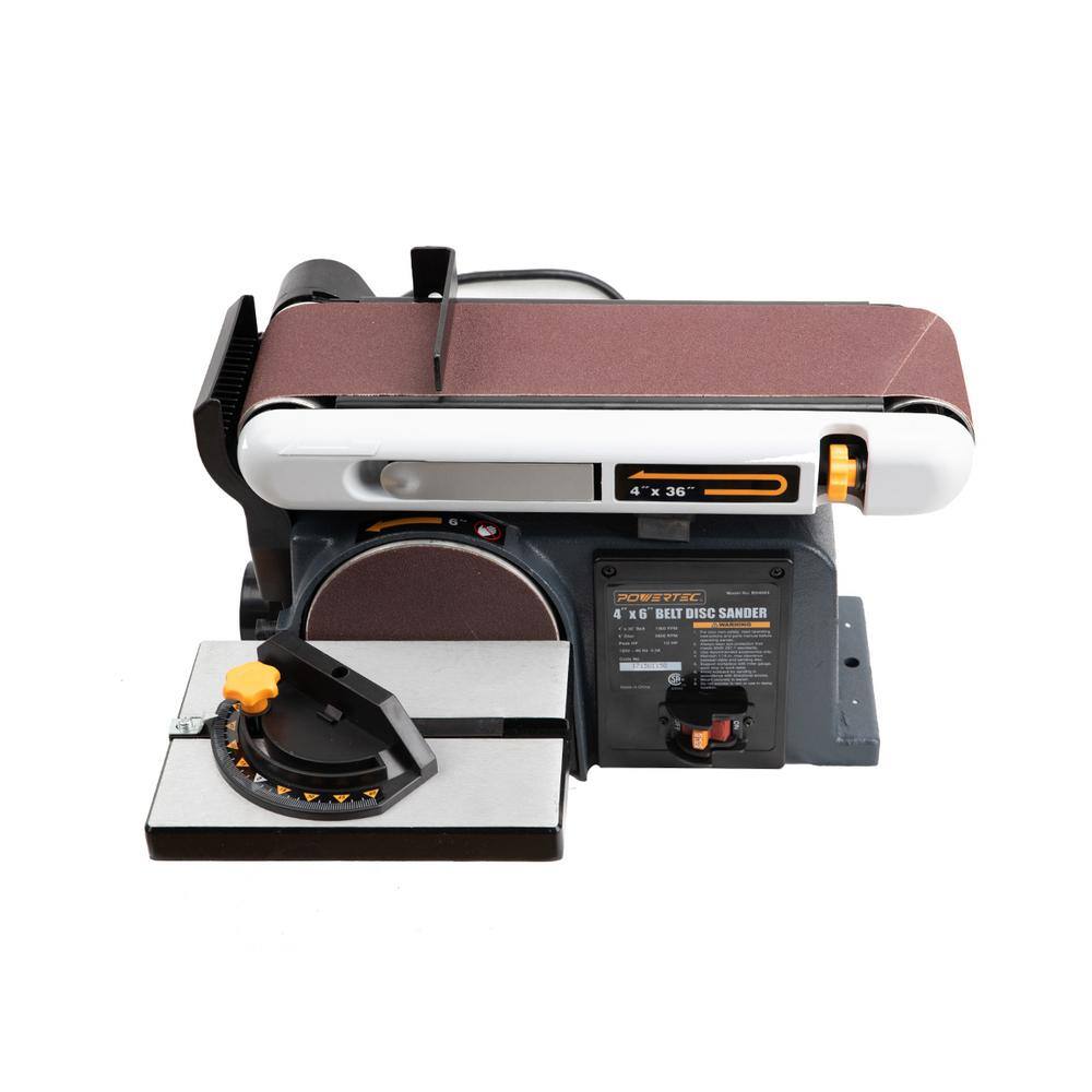 POWERTEC  4 in. x 36 in. Belt Sander with 6 in. Sanding Disc. Belt Disc Sander for Woodworking