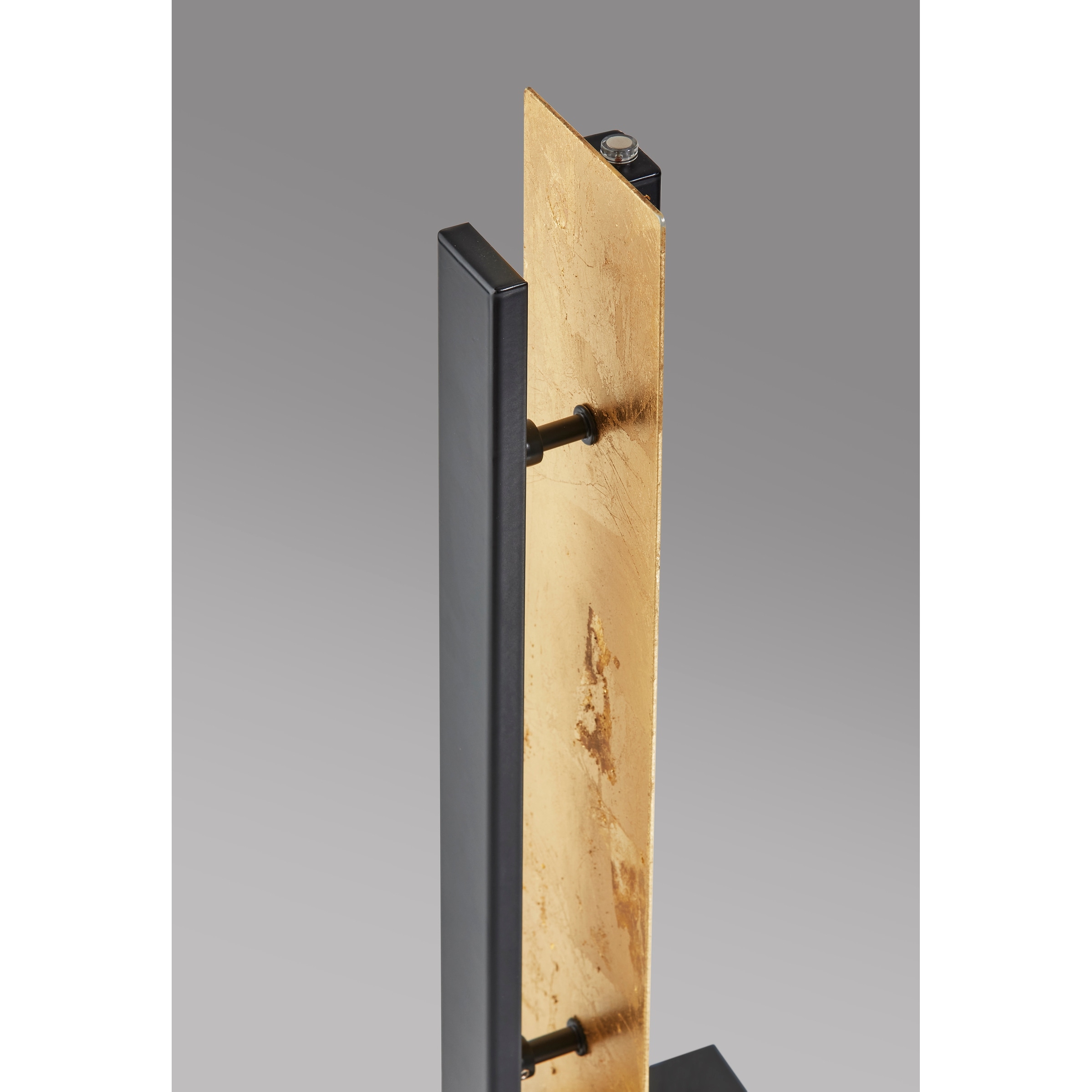 Adesso Hayden LED Table Lamp. Black with Gold Foil. Black Metal with Gold Foil Shade