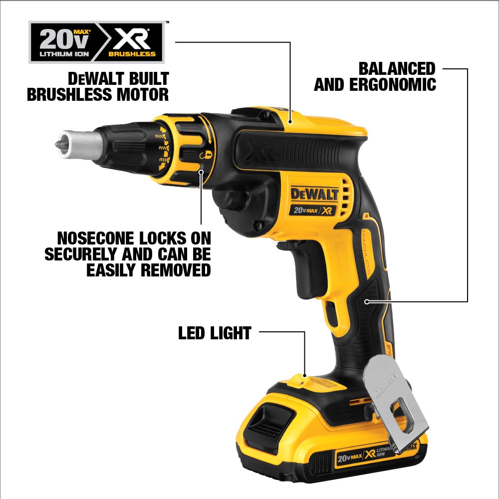 DEWALT DCF620D2 XR-Amp 20-volt Max Lithium Ion (li-ion) Brushless Screw Gun Kit