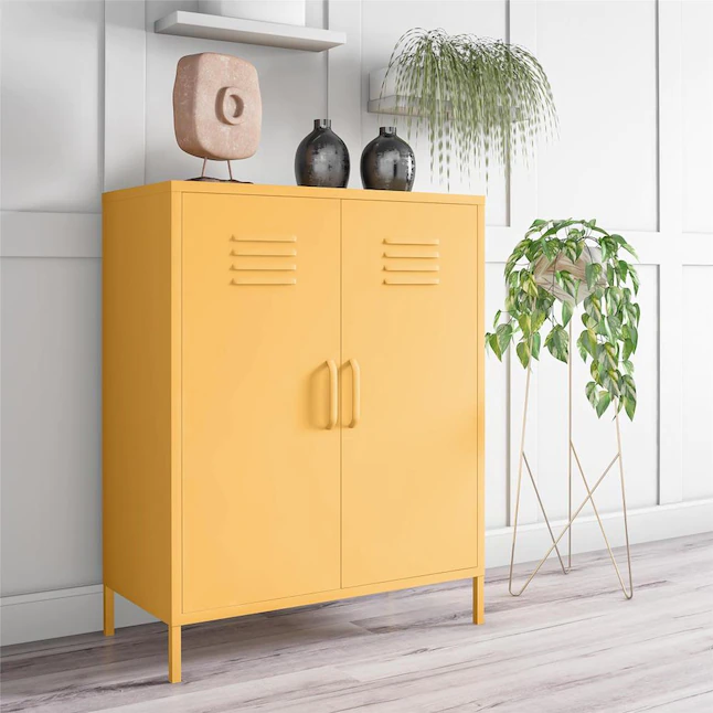 Ameriwood Home  Cache 43.43-in W x 39.96-in H x 15.75-in D Steel Full Storage Lockers. Yellow Cabinet