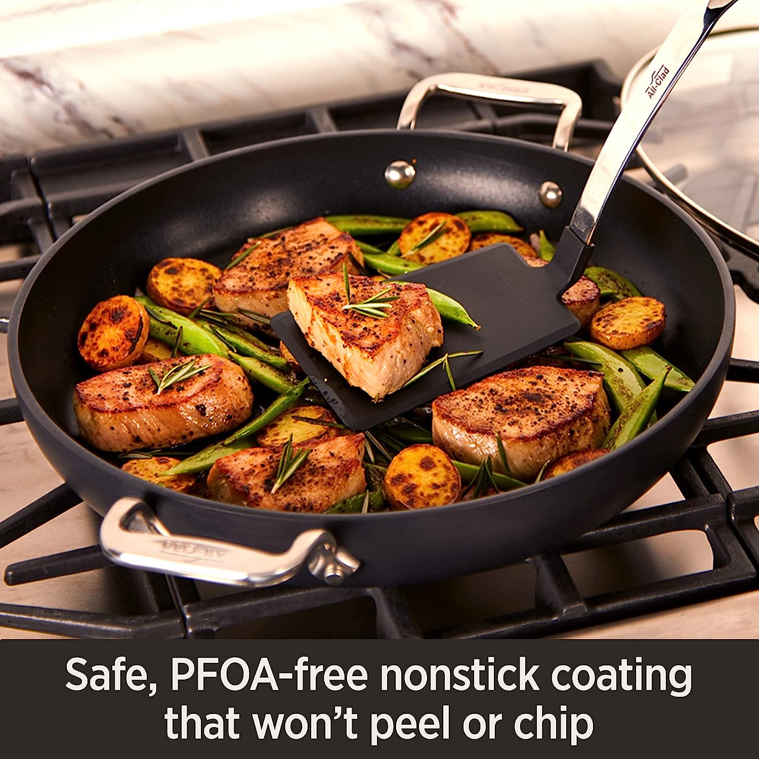 All-Clad HA1 Hard Anodized Nonstick Everyday Pan 12 Inch Induction Pots and Pans. Cookware Black