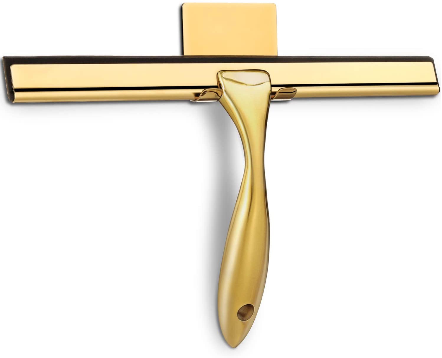 All-Purpose Shower Squeegee for Shower Doors. Bathroom. Window and Car Glass - Brass. Stainless Steel. 10 Inches