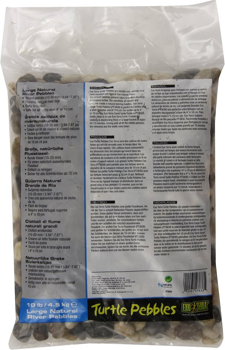 Exo Terra Turtle Pebbles. Natural River Pebbles for Aquatic Terrariums. Large
