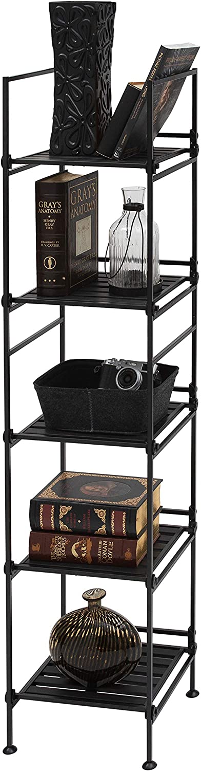 Organize It All Espresso 5 Tier Square Freestanding Shelf