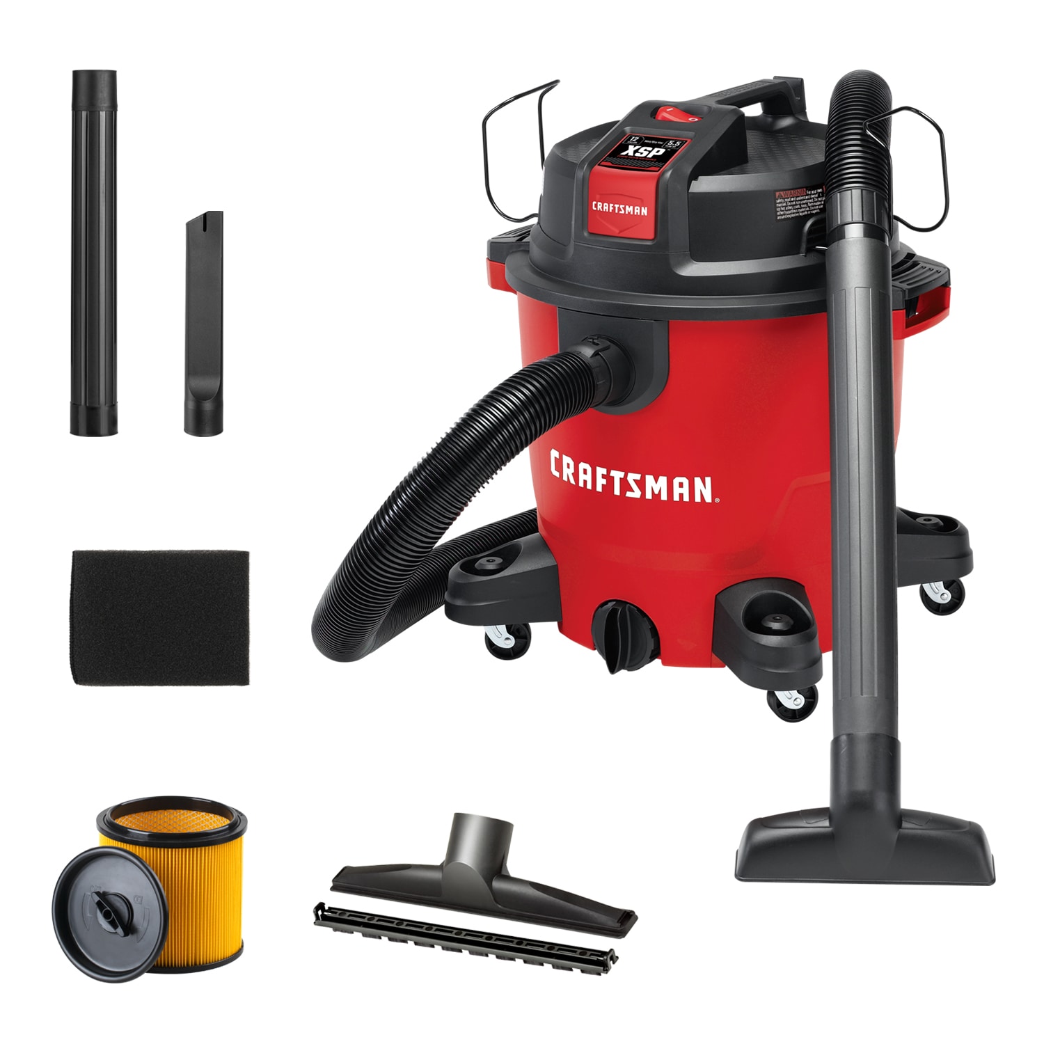 CRAFTSMAN 12-Gallons 5.5-HP Corded Wet/Dry Shop Vacuum with Accessories Included