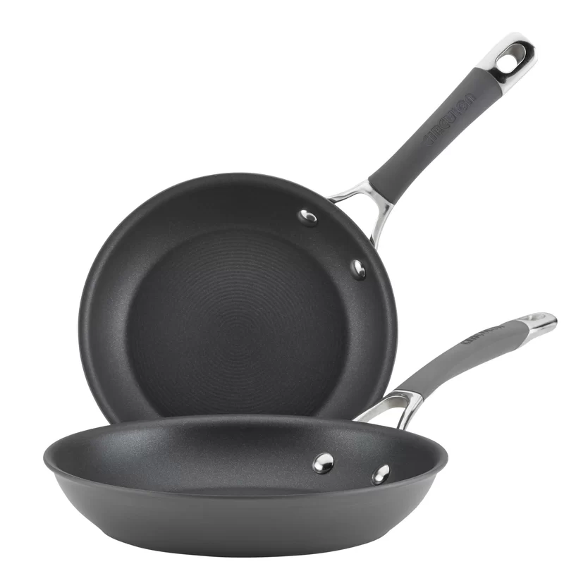 Circulon 83905 Radiance Hard Anodized Nonstick Frying Pan Set / Fry Pan Set / Hard Anodized Skillet Set - 8.5 Inch and 10 Inch. Gray