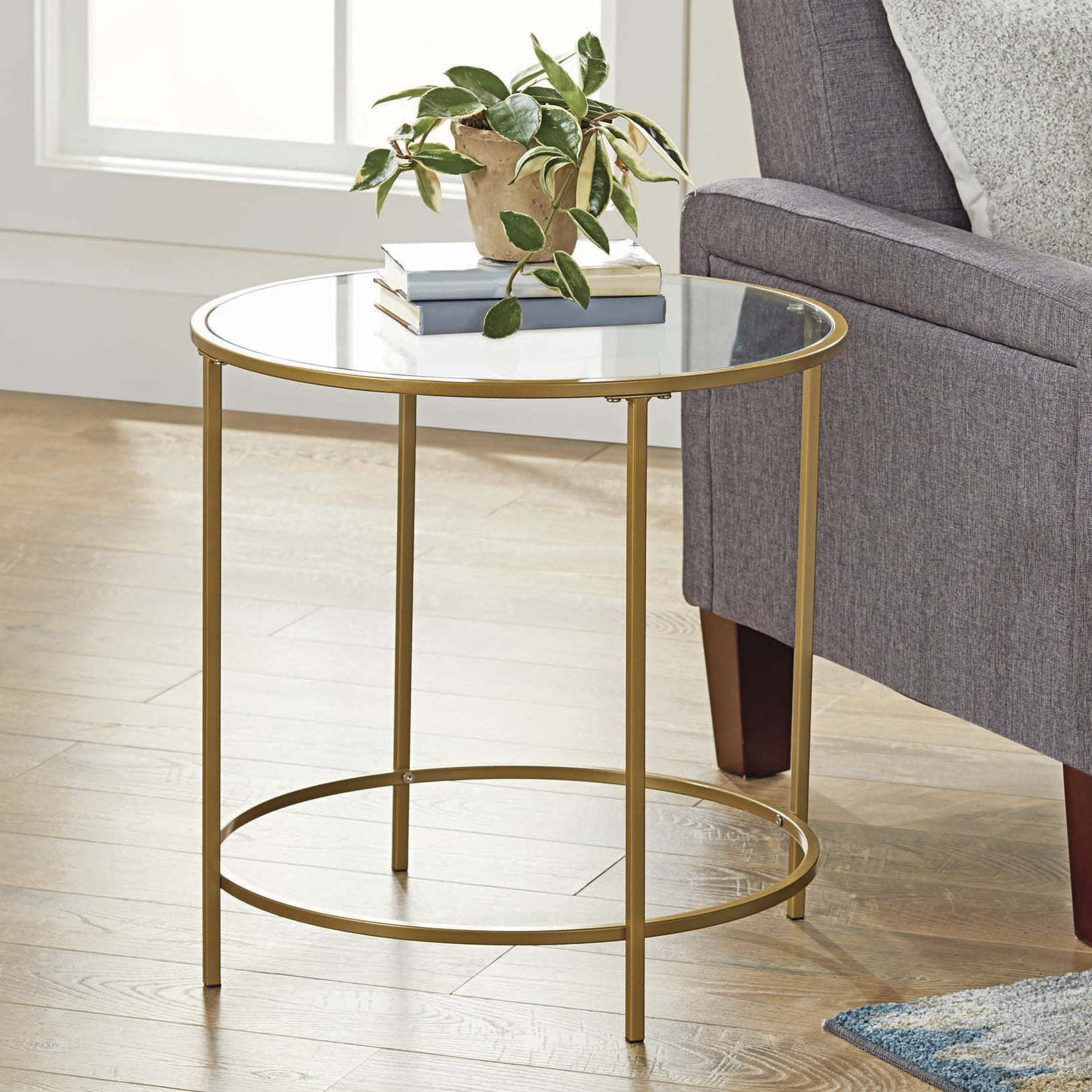Better Homes & Gardens Nola Side Table. Gold Finish