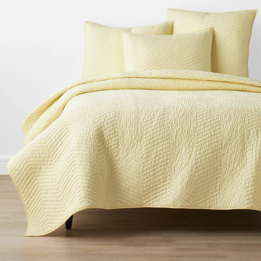 The Company Store  Company Cotton Buttercream Solid Twin Quilt - Buttercream