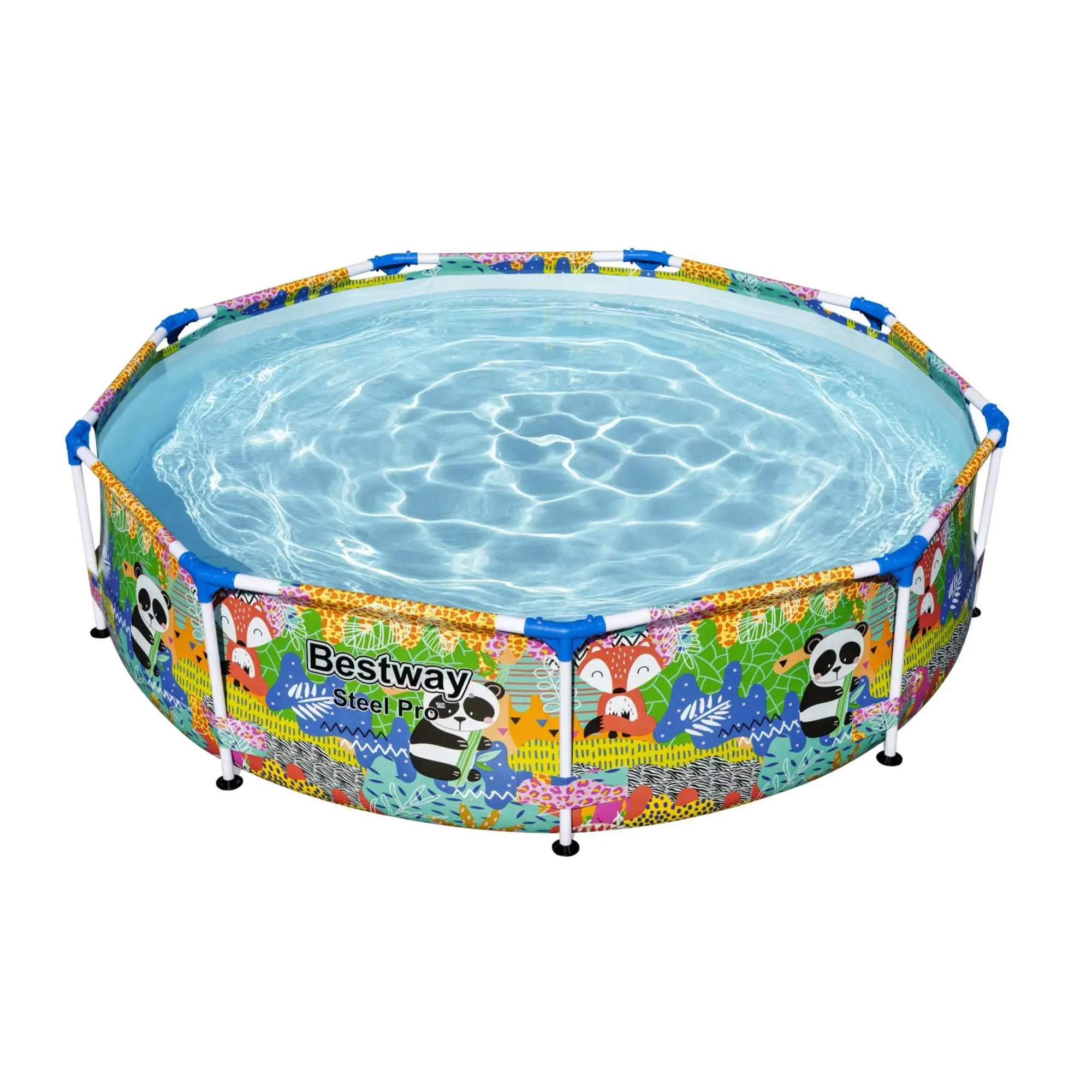Bestway Steel Pro 9′ x 26″ Above Ground Round Outdoor Swimming Pool. Panda Print