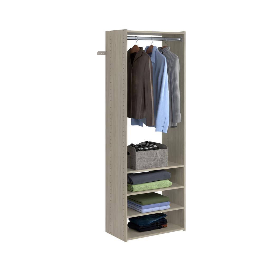 Closet Evolution GR27 Select 25 in. W Rustic Grey Wood Closet Tower