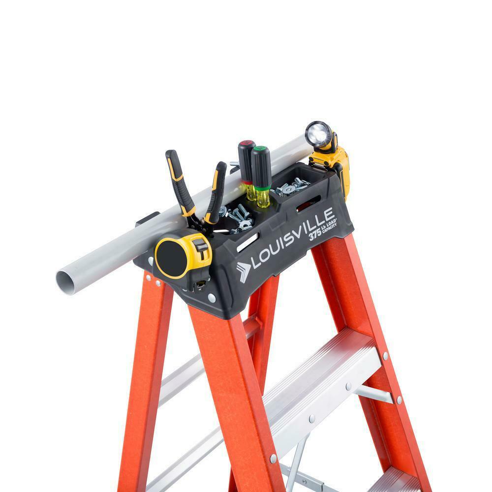 Louisville Ladder FS1408HD 8 ft. Fiberglass Step Ladder with 375 lbs. Load Capacity Type IAA Duty Rating