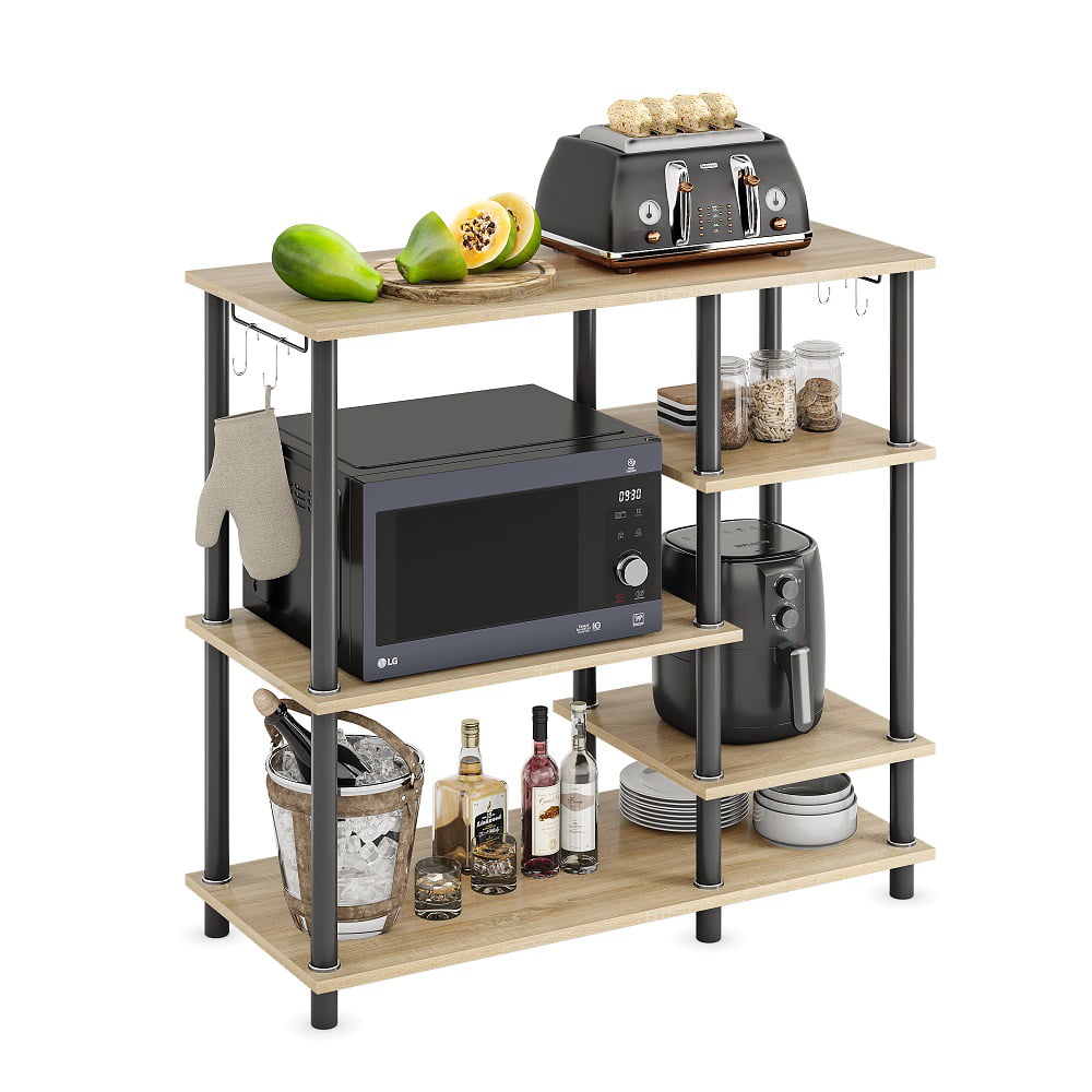 Bestier 5 Tier Kitchen Baker-s Rack Microwave Oven Stand in Oak