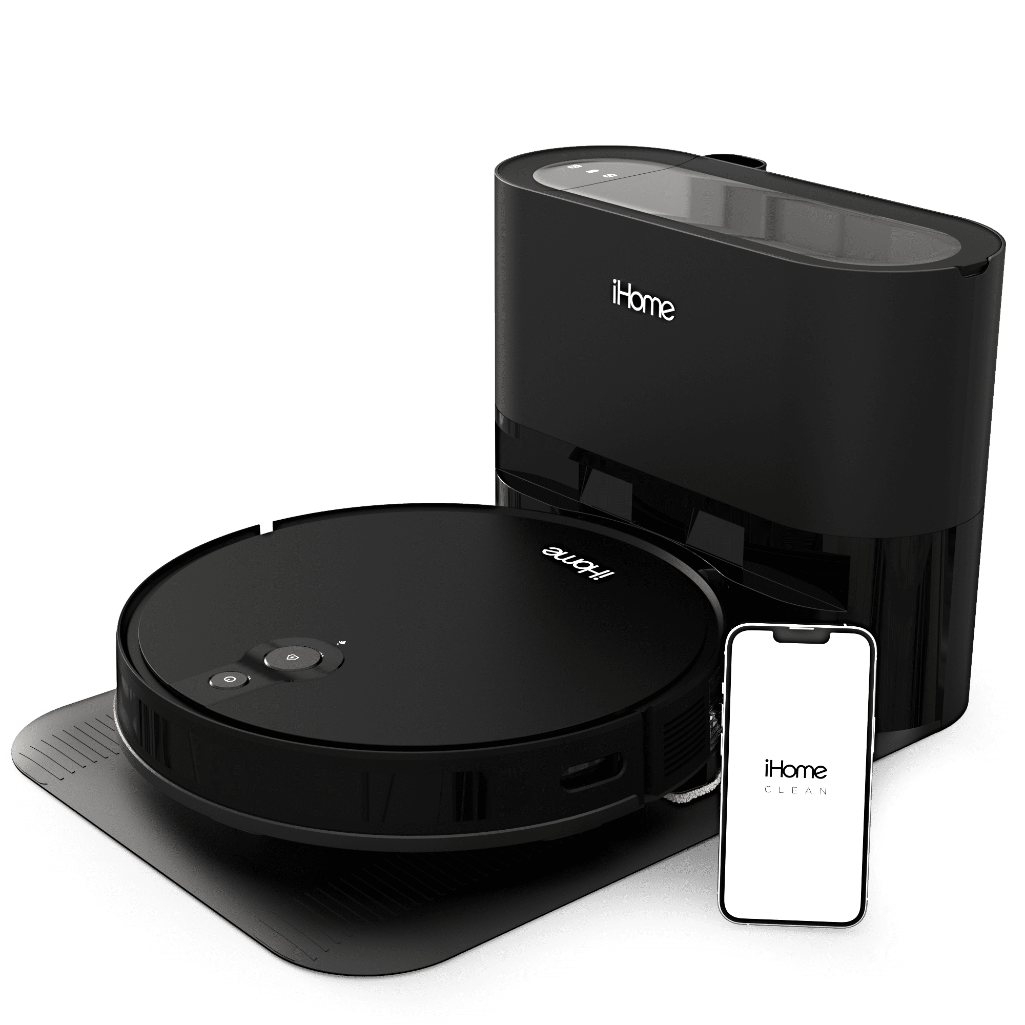 iHome AutoVac Eclipse Pro 3-in-1 Robot Vacuum and Vibrating Mop with Auto Empty Base. HomeMap Navigation. Google and App Control