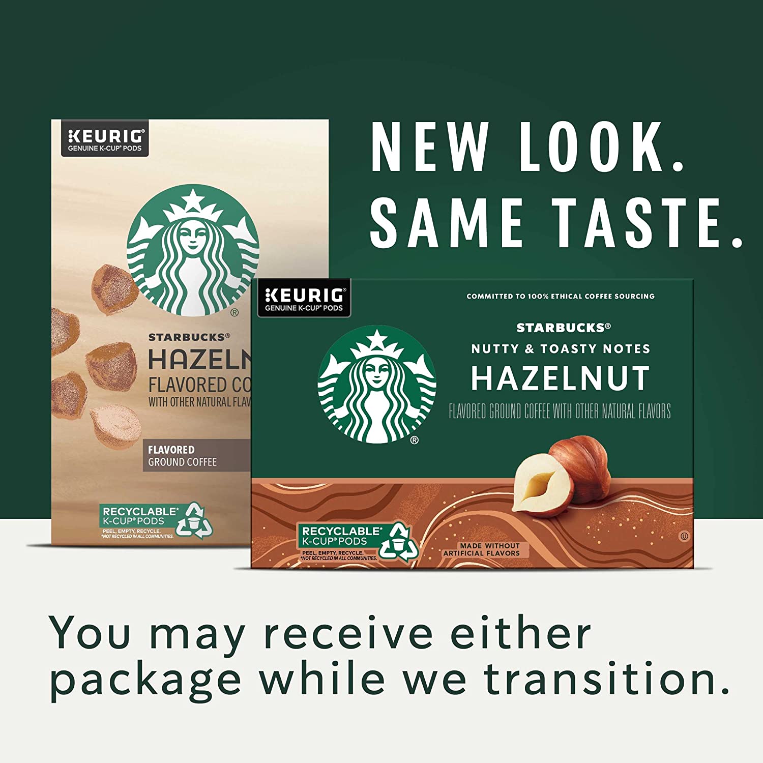 Starbucks Medium Roast K-Cup Coffee Pods. Hazelnut for Keurig Brewers. 6 boxes (60 pods total)