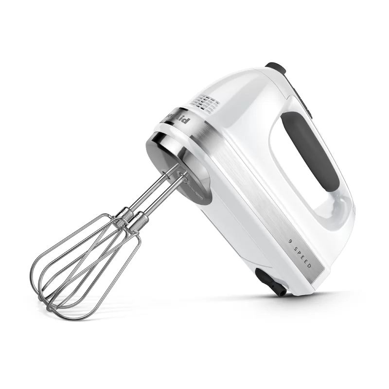 KitchenAid KHM926WH 9-Speed Digital Hand Mixer with Turbo Beater II Accessories and Pro Whisk - White