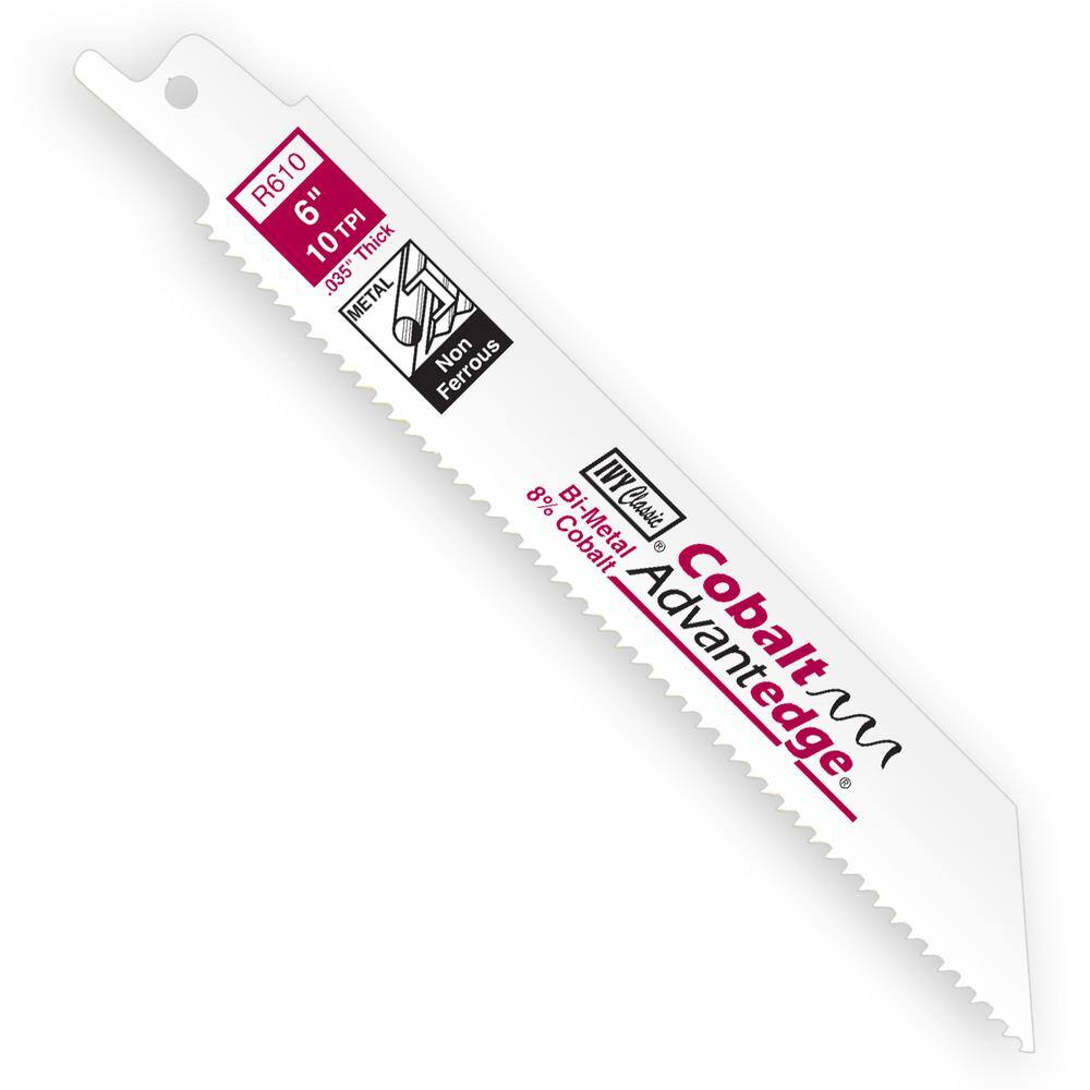 Ivy Classic 28358 6 in. 10 TPI Bi-Metal Reciprocating Saw Blade Cuts Non-Ferrous/Plastic (50-Pack)