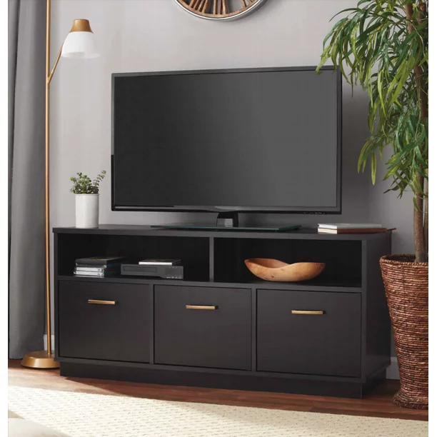 Mainstays 3-Door TV Stand Console for TVs up to 50″. Blackwood