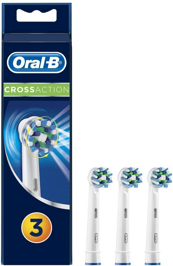 Oral B Cross Action Electric Toothbrush Replacement Brush Heads Refill. 3Count