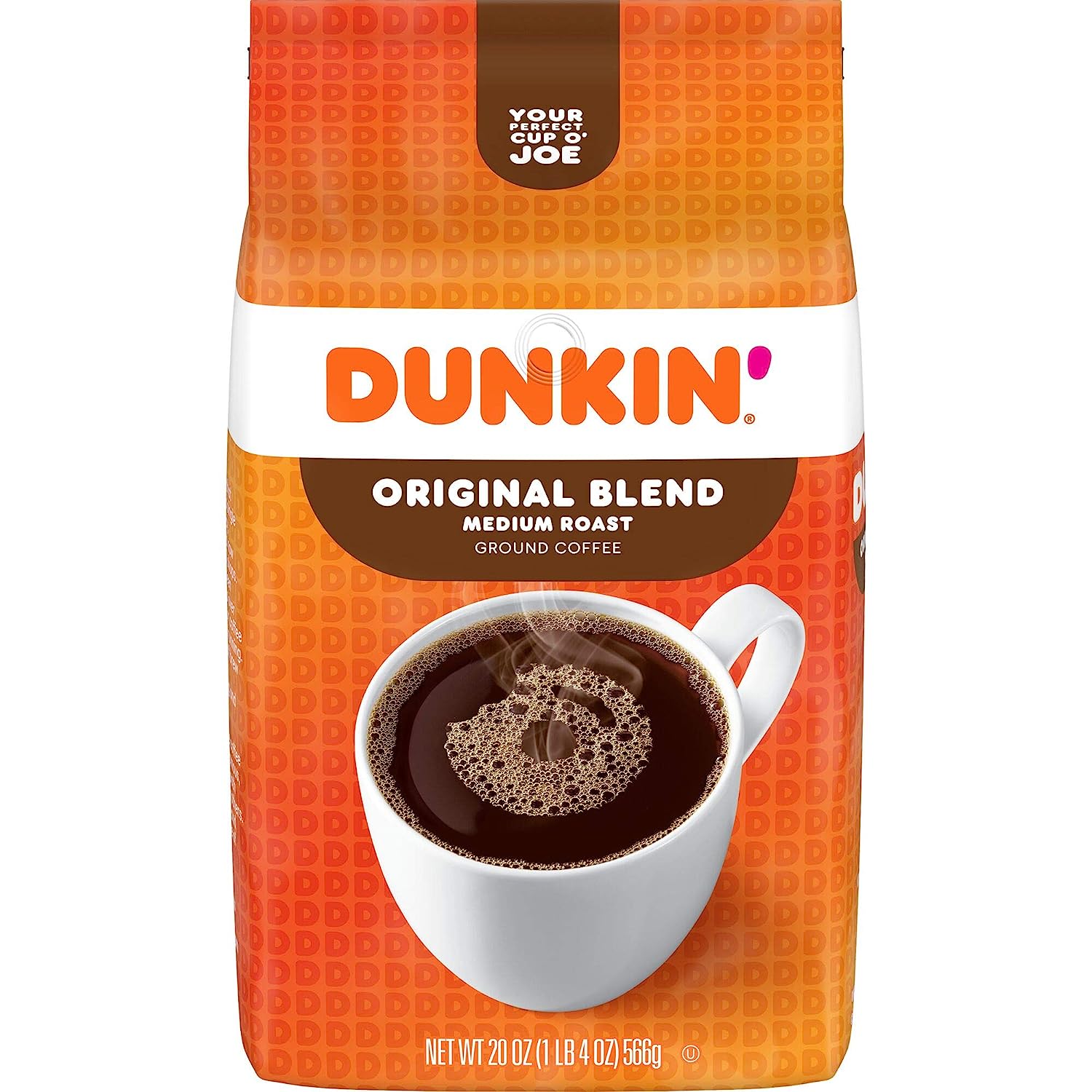 Dunkin- Original Blend Medium Roast Ground Coffee. 20 Ounces (Pack of 6)