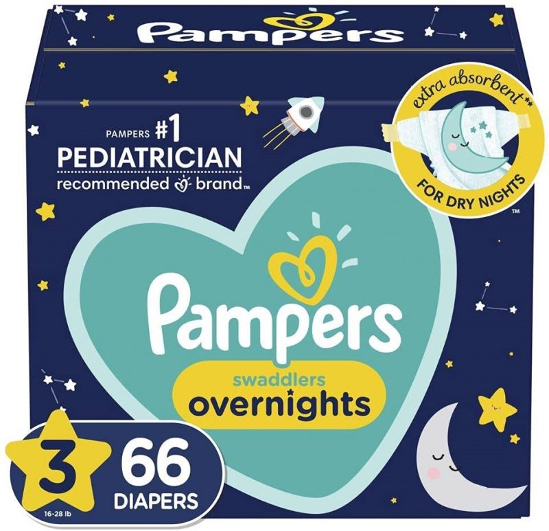 Pampers Swaddlers Overnights Disposable Baby Diapers. Super Pack (Packaging May Vary)