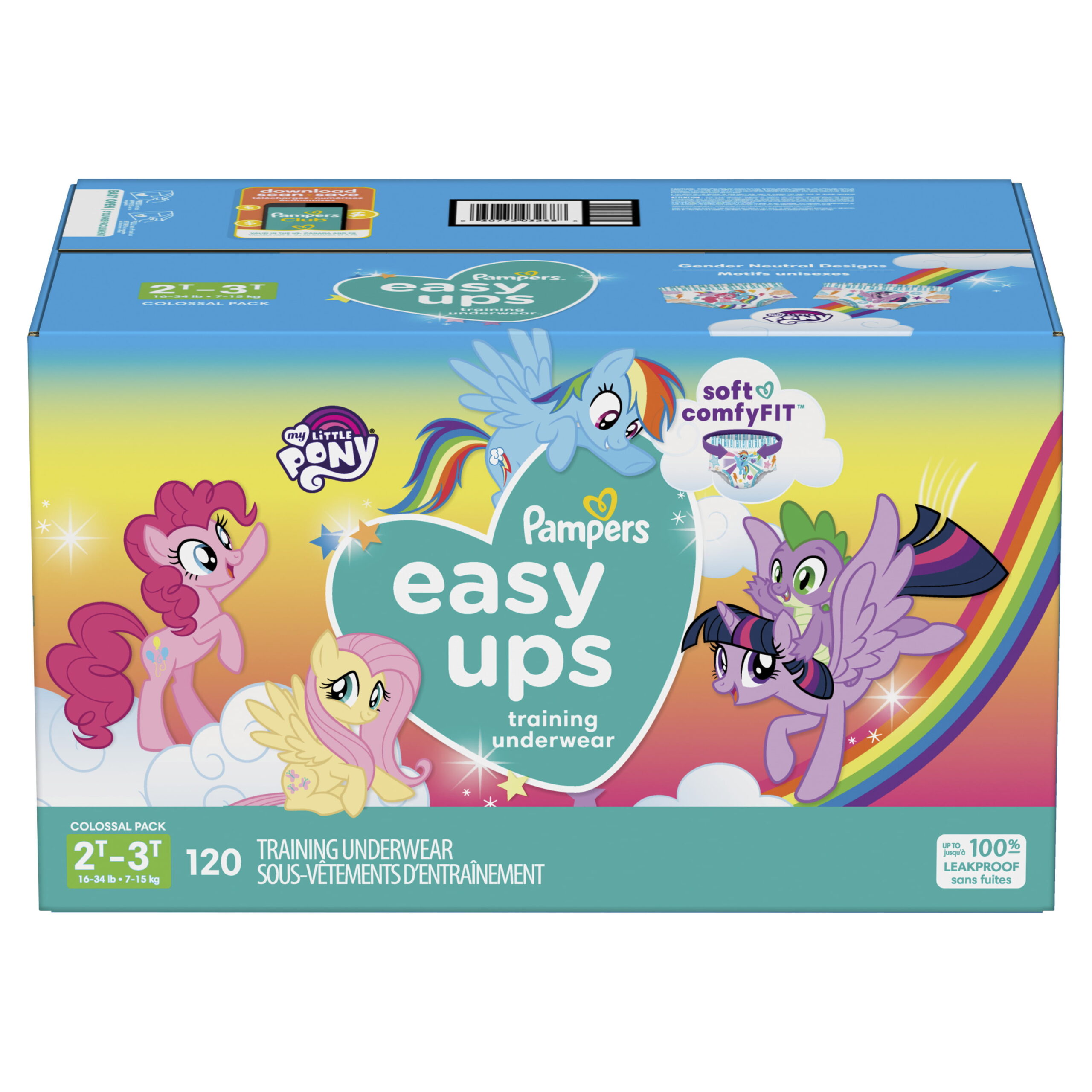 Pampers Easy Ups Training Underwear Girls. Size 4 2T-3T. 120 Count