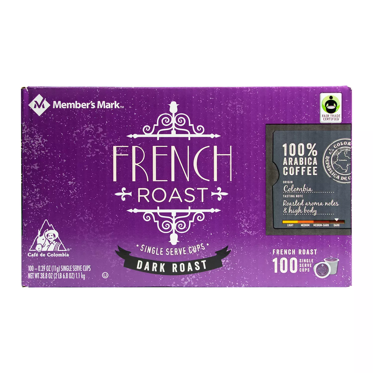 Member-s Mark French Roast Coffee 100 single-serve cups. A1