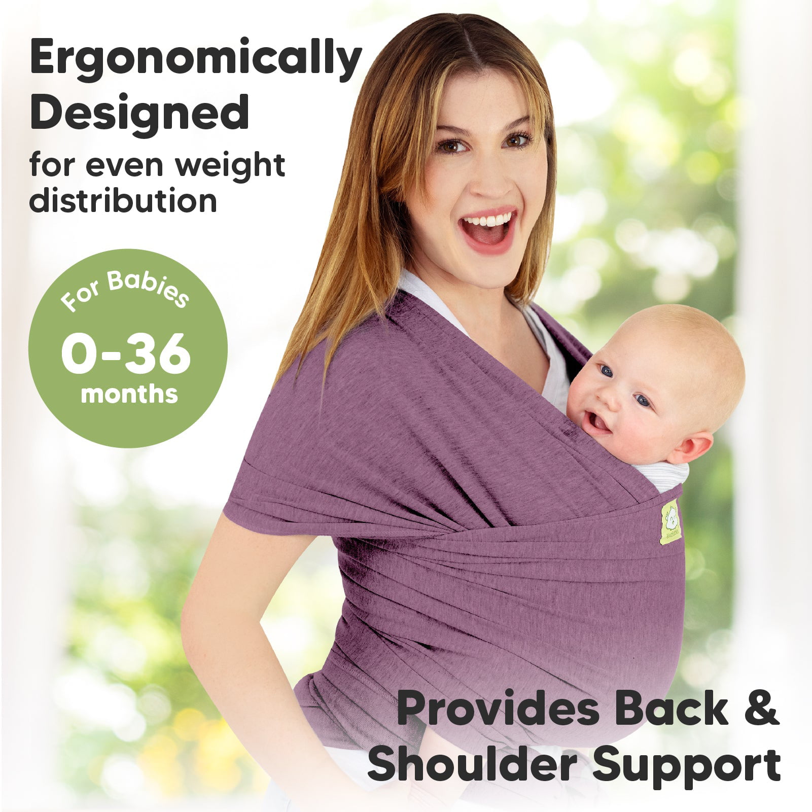 KeaBabies All-in-1 Baby Wrap Carrier. Stretchy Baby Sling. Newborn. Infant (Dark Mauve)