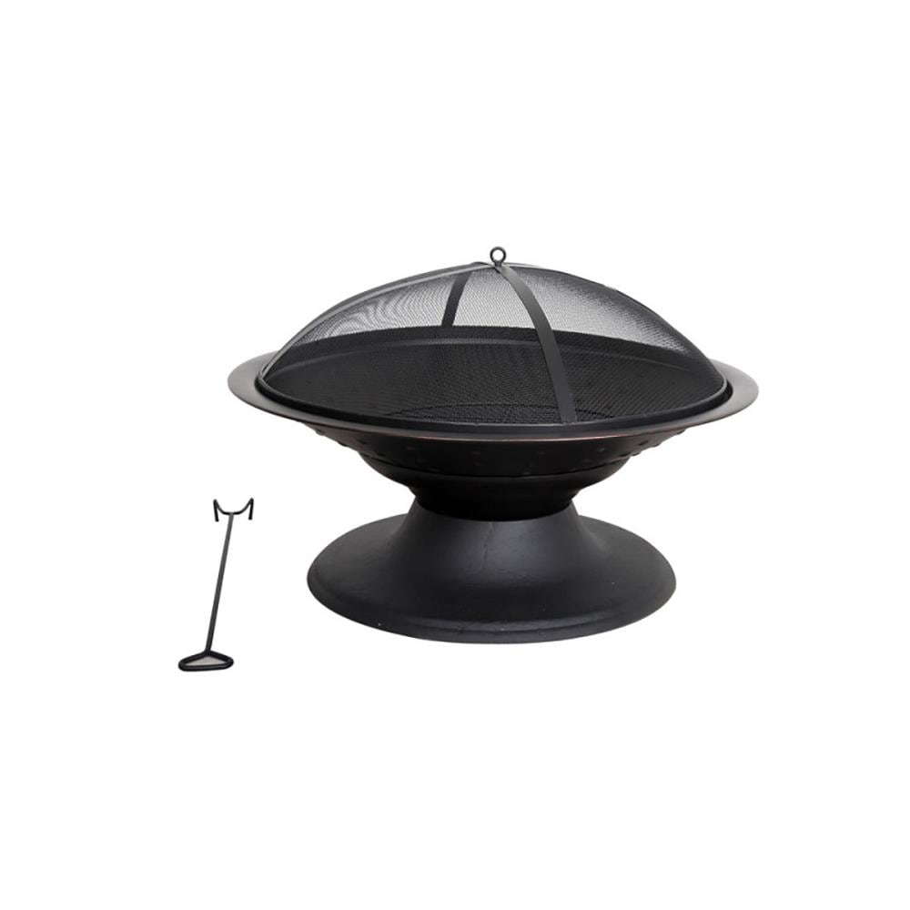 Style Selections 29.5-in W Black/High Temperature Powder Coated Steel Wood-Burning Fire Pit