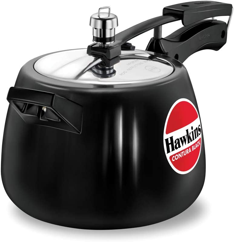 Hawkins CB40 Hard Anodised Pressure Cooker. 4-Liter. Contura Black