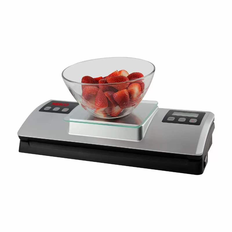 Nesco VSS-01 Automatic Food Vacuum Sealer with Digital Scale and Bag Starter Kit. Silver