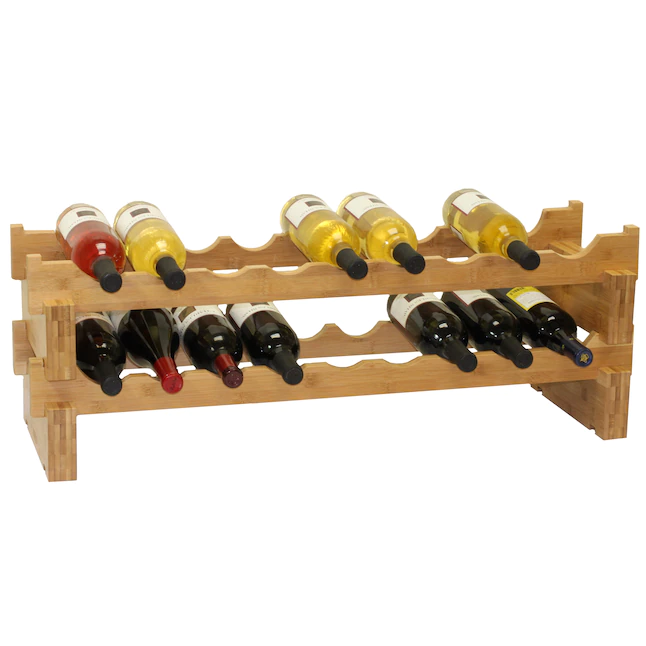 Oceanstar  18-Bottle Brown Wood Wine Rack