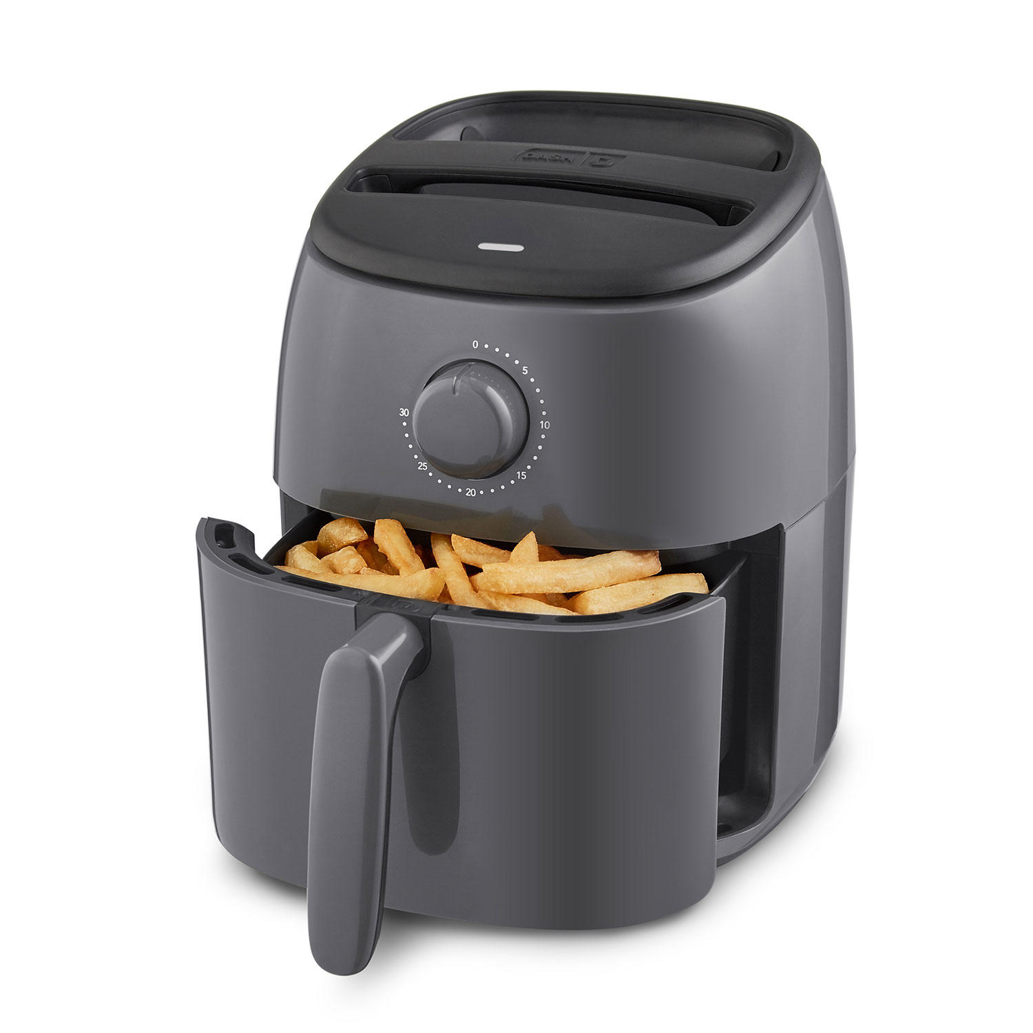 DASH Tasti-Crisp™ Electric Air Fryer Oven Cooker with Temperature Control. Non-Stick Fry Basket. Recipe Guide + Auto Shut Off Feature. 1000-Watt. 2.6Qt. Grey