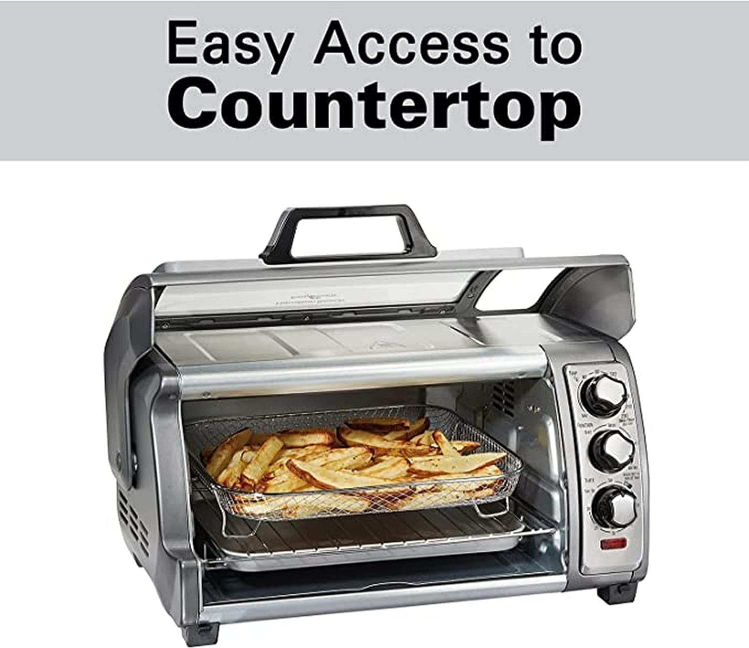 Hamilton Beach Countertop Toaster Oven. Easy Reach With Roll-Top Door. 6-Slice. Convection (31123D). Silver