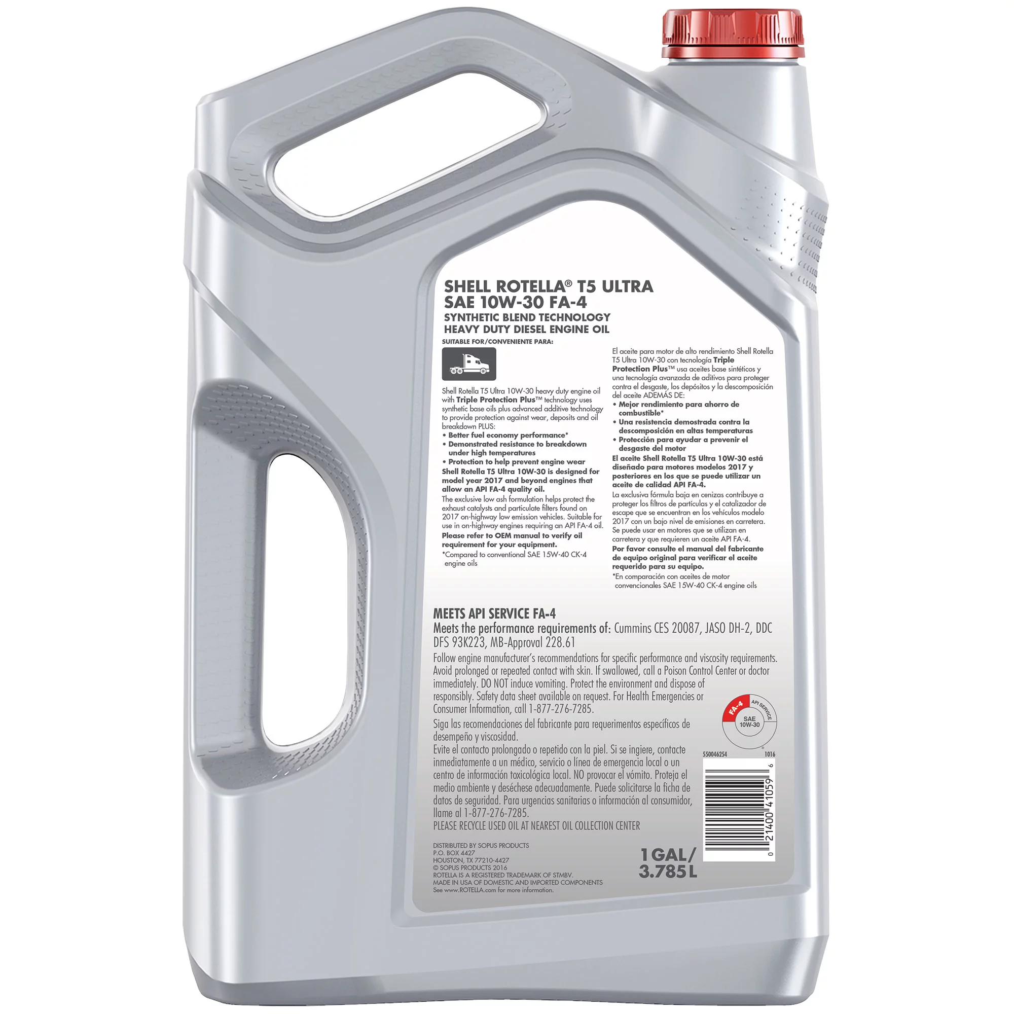Shell Rotella T5 Ultra Synthetic Blend 10W-30 Diesel Engine Oil. 1 Gallon