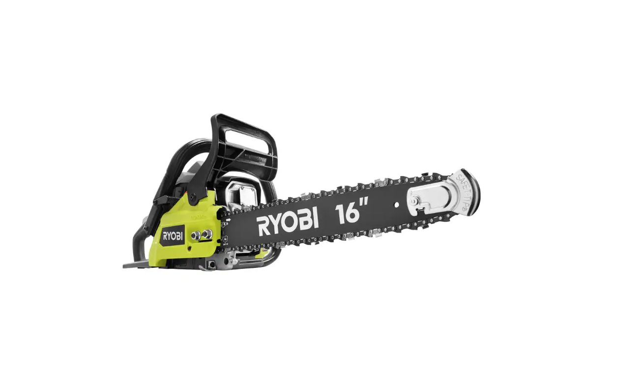 RYOBI RY3716 16 in. 37cc 2-Cycle Gas Chainsaw with Heavy-Duty Case