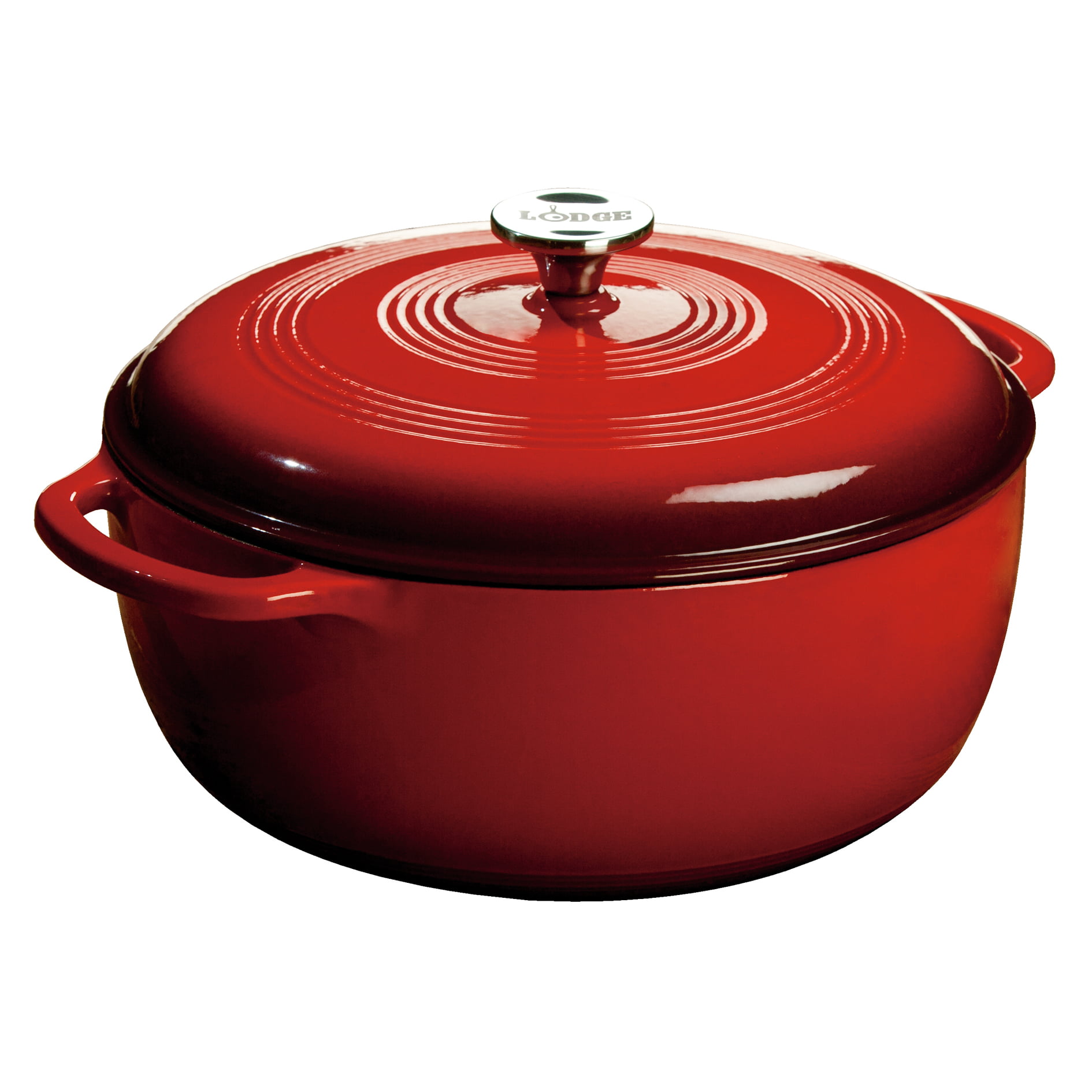 Lodge Cast Iron 7.5 Quart Enameled Dutch Oven. Red