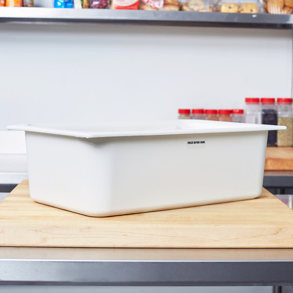 Carlisle CM110002 Coldmaster Full Size White Cold ABS Plastic Food Pan - 6″ Deep