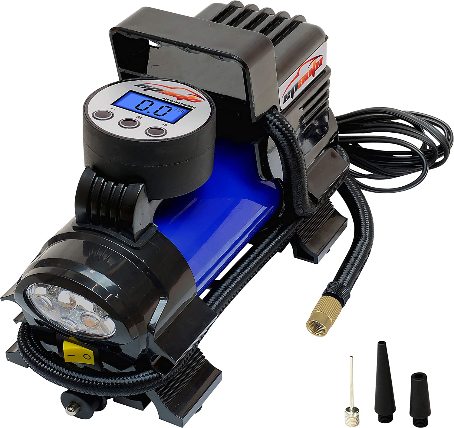 EPAuto 12V DC Portable Air Compressor Pump. Digital Tire Inflator