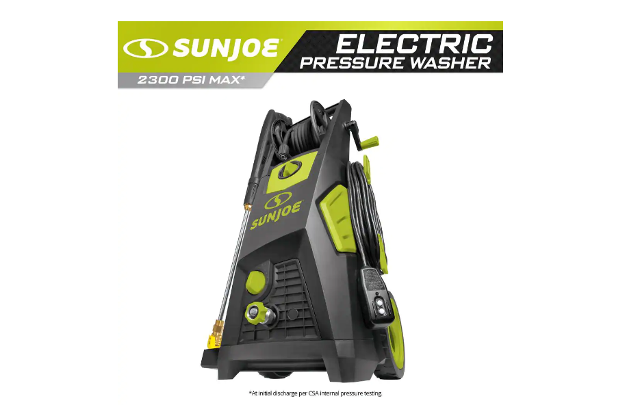 Sun Joe SPX3501 2300 Max PSI 1.48 GPM Brushless Induction Electric Pressure Washer with Hose Reel