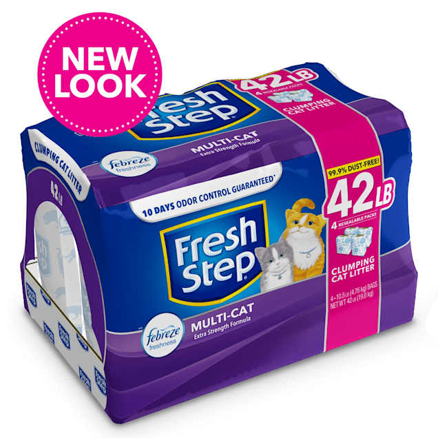 Fresh Step Multi-Cat Extra Strength Scented Clumping Cat Litter with the Power of Febreze. 42 lbs.
