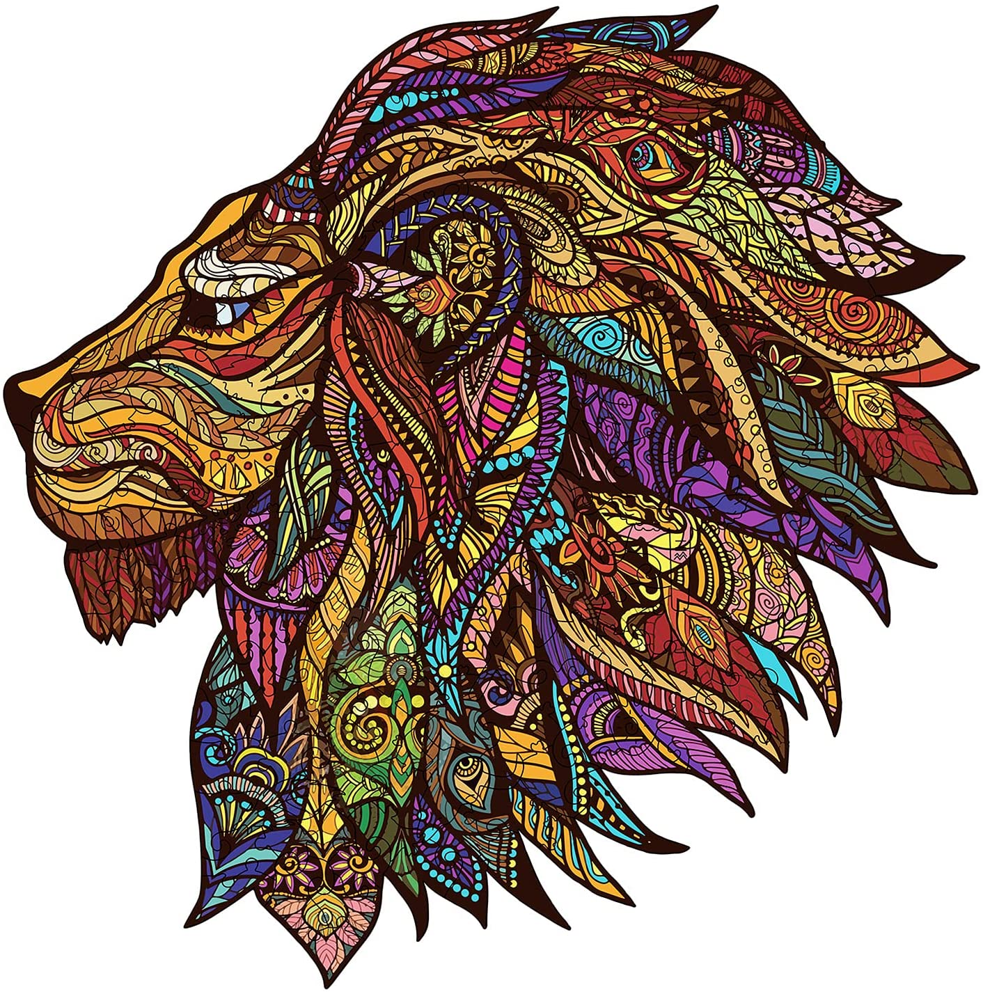 Wooden Jigsaw Puzzles- Lion King Puzzle Unique Shape Animal Wooden Puzzle