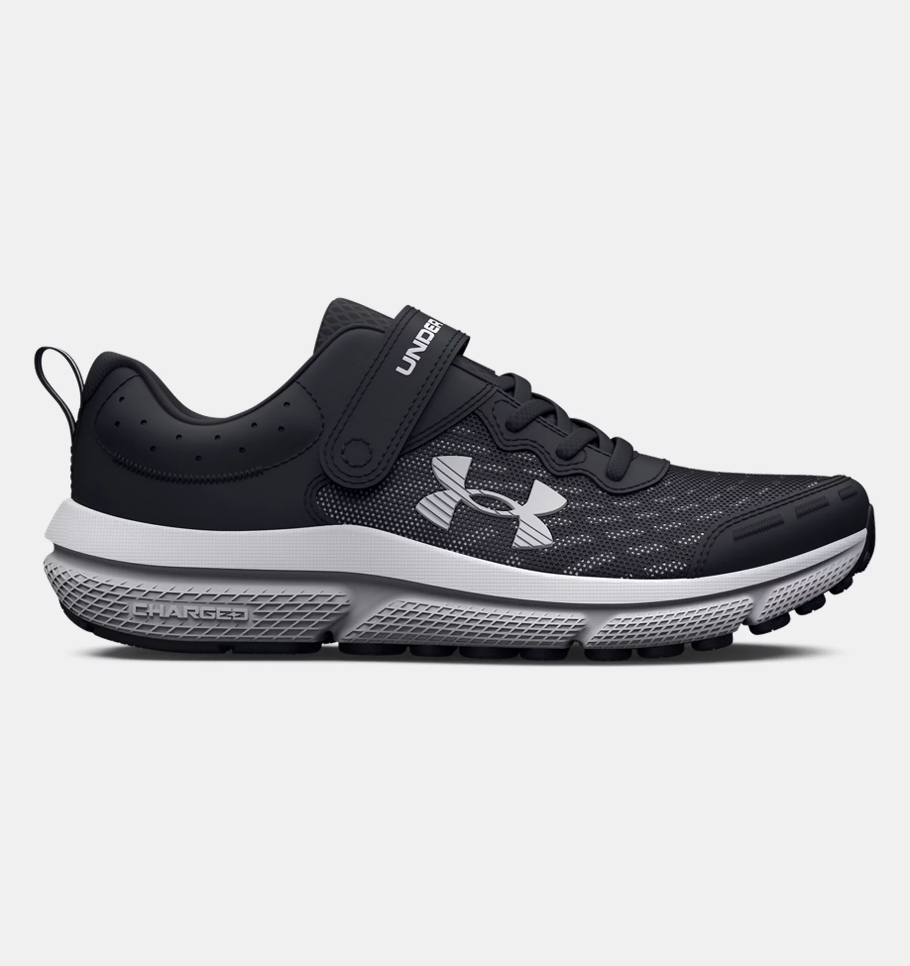 UnderArmour Boys- Pre-School UA Assert 10 AC Wide Running Shoes - Black / White - Size 2